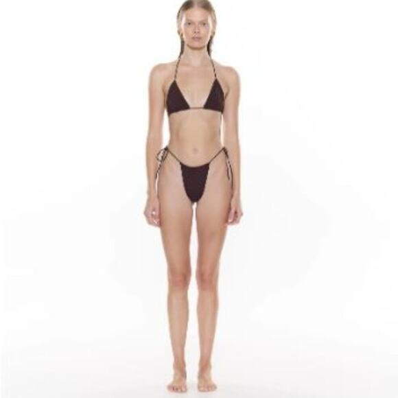NEW Myraswim Sz S/M The Sofia Bikini Top in chocolate Brown - Picture 3 of 6